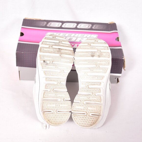 Skechers Elite Class Memory Foam White Silver Sneakers Size 6 - Picture 10 of 11